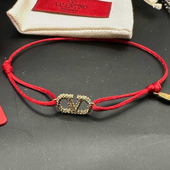 Valentino Other - New Valentino Red Bracelet with Gold Accents & Swarovski crystals